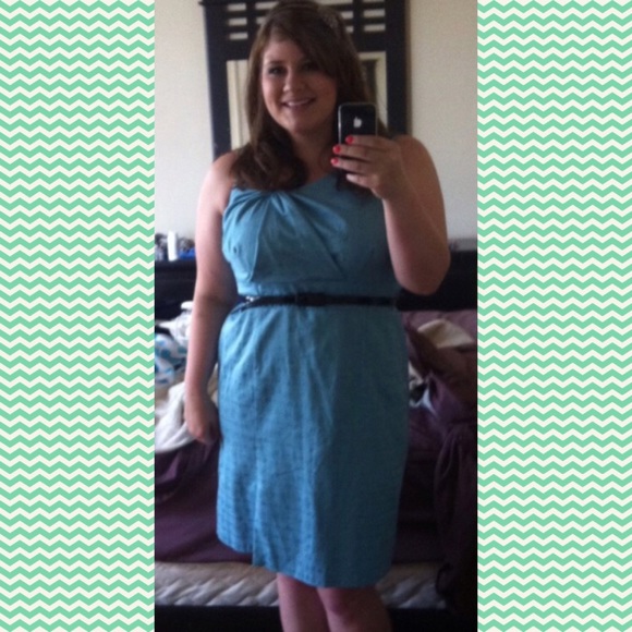 Blue Dress with Geometric pattern - Picture 1 of 3